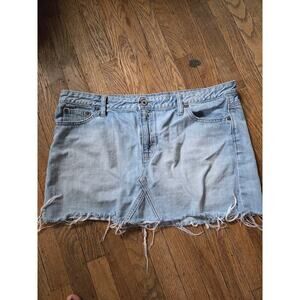 Gap Denim Jean Mini Skirt 100% Cotton Light Wash Size 16 Plus Size